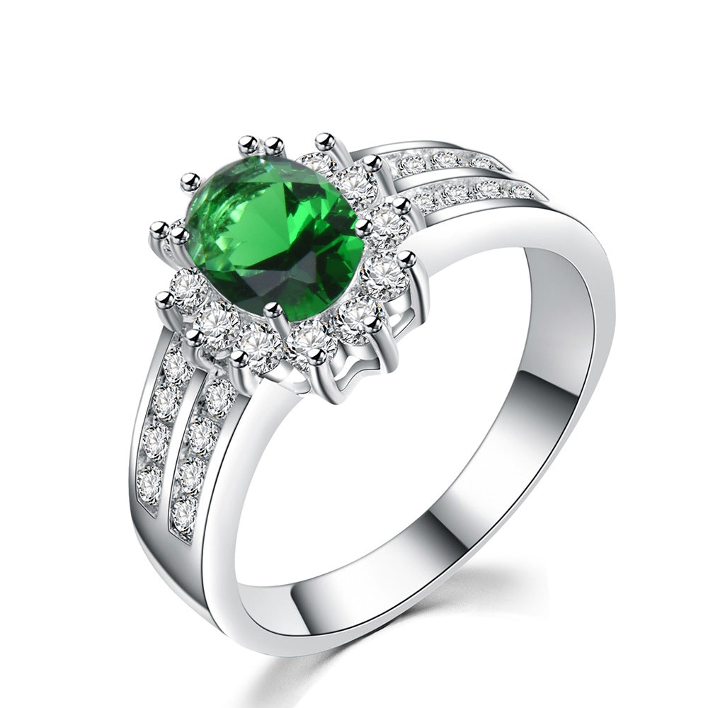 Zircon Female Double Row White Micro Inlaid Small Diamond Ring
