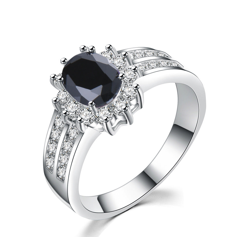 Zircon Female Double Row White Micro Inlaid Small Diamond Ring