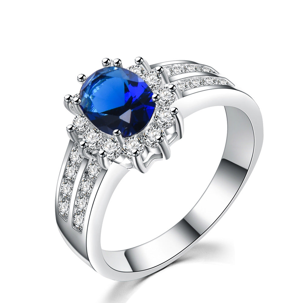 Zircon Female Double Row White Micro Inlaid Small Diamond Ring
