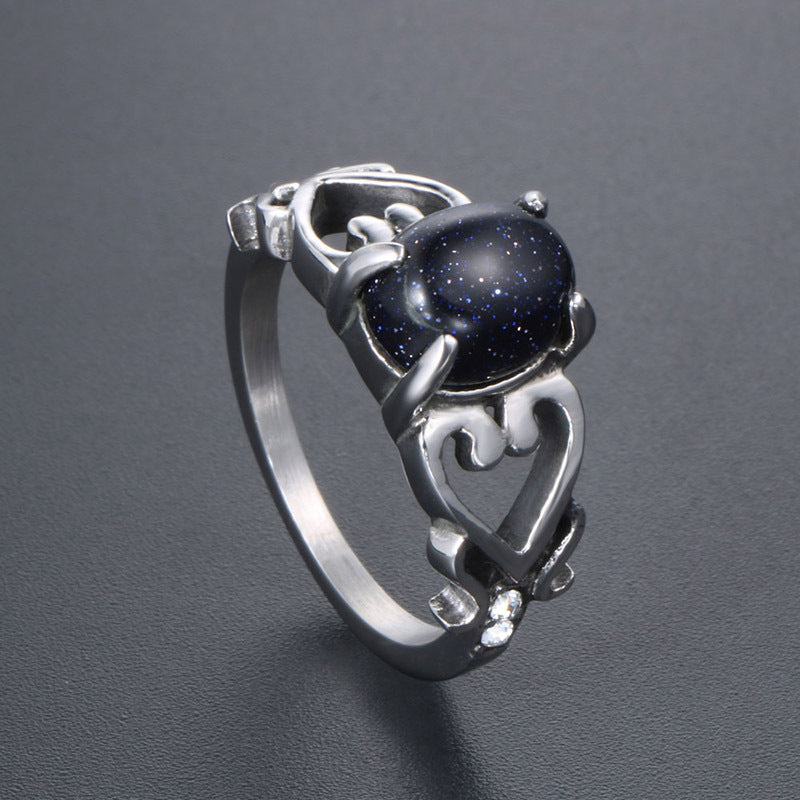 Love Gem Finger Personality Couple Titanium Ring
