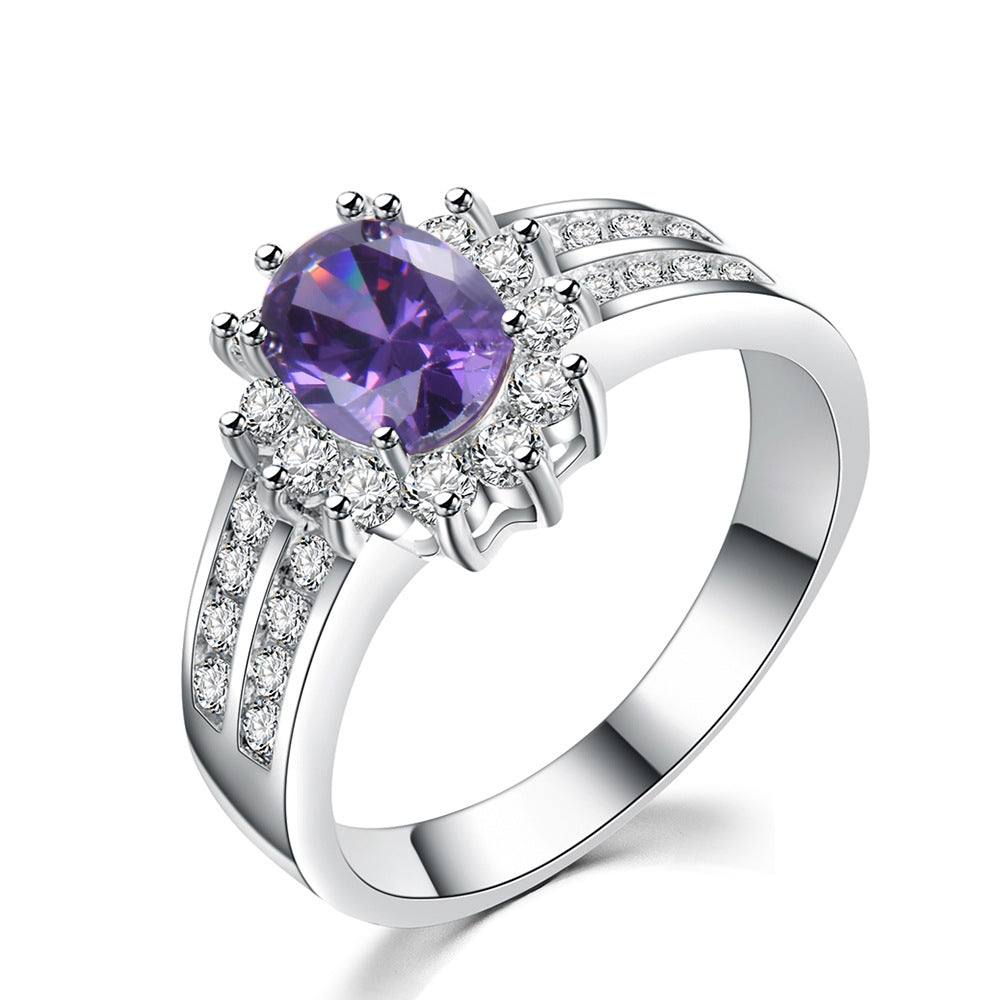 Zircon Female Double Row White Micro Inlaid Small Diamond Ring