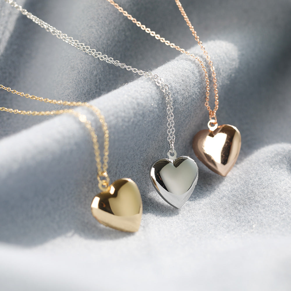 Heart Shaped Personalized Creative Can Open Box Clavicle Necklaces