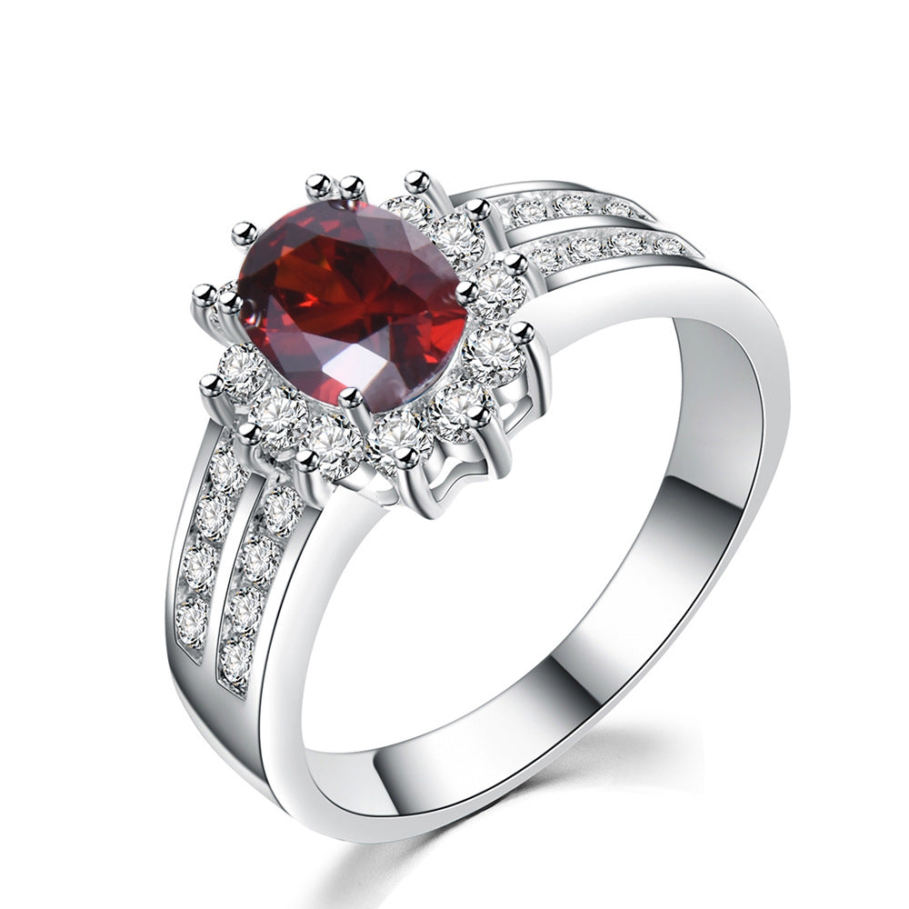 Zircon Female Double Row White Micro Inlaid Small Diamond Ring