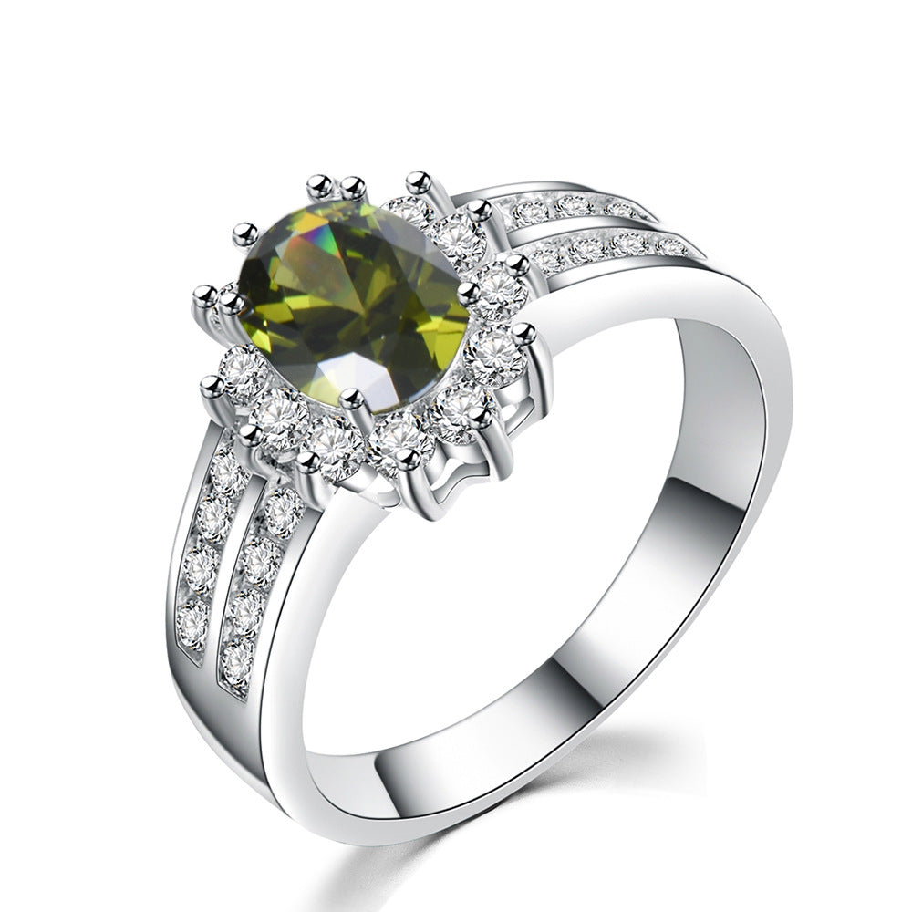 Zircon Female Double Row White Micro Inlaid Small Diamond Ring