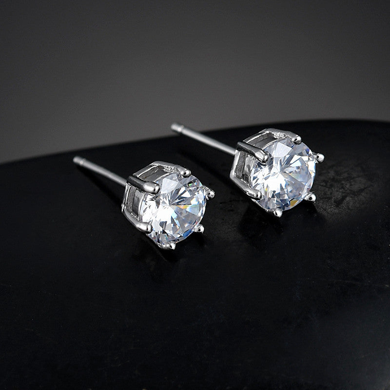 Week Simple Unisex Round Square Heart Triangle Five-star Rectangular Water Stud Earrings