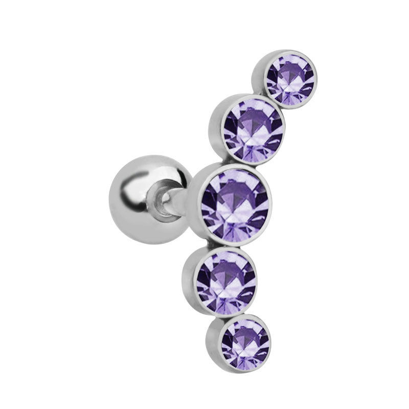 Stainless Steel Czech Diamond Ding Piercing Rings