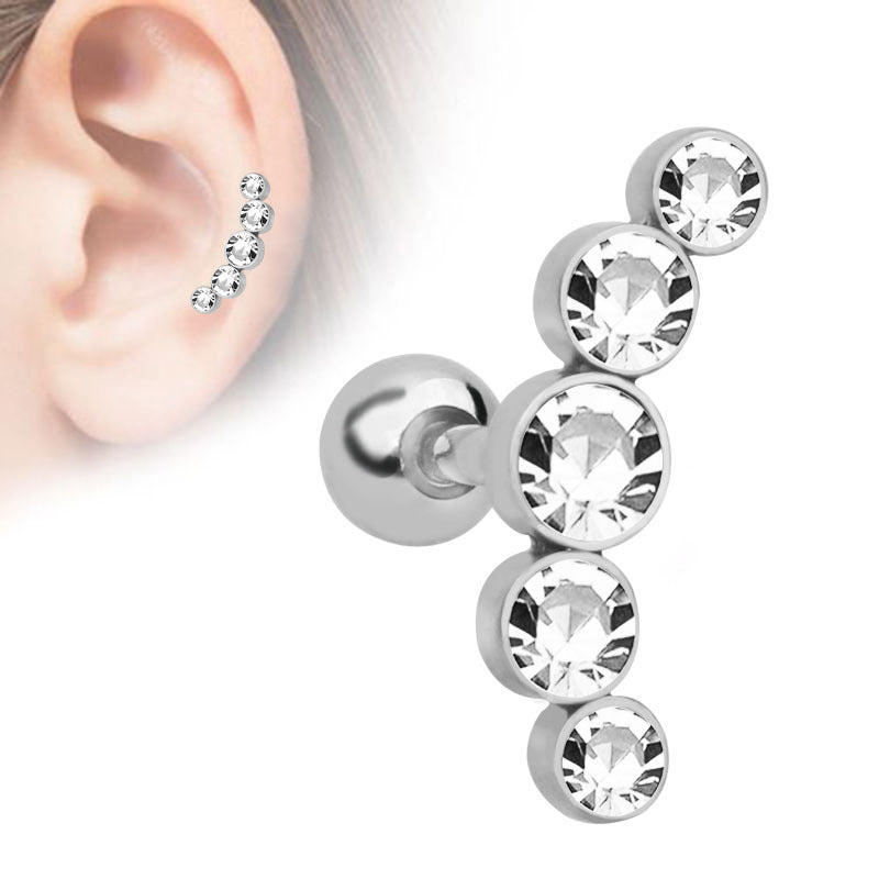 Stainless Steel Czech Diamond Ding Piercing Rings