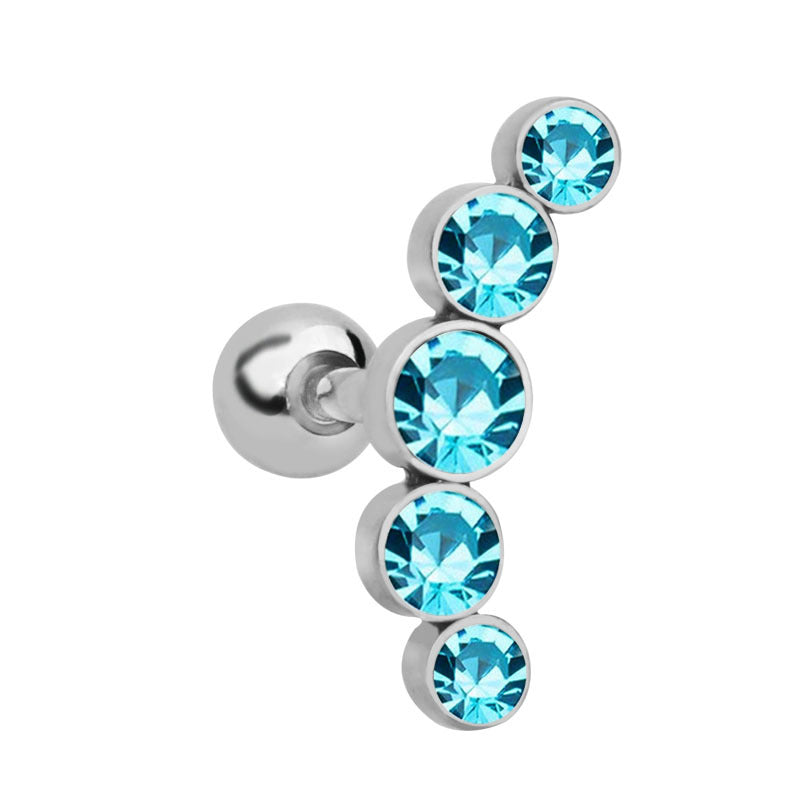 Stainless Steel Czech Diamond Ding Piercing Rings