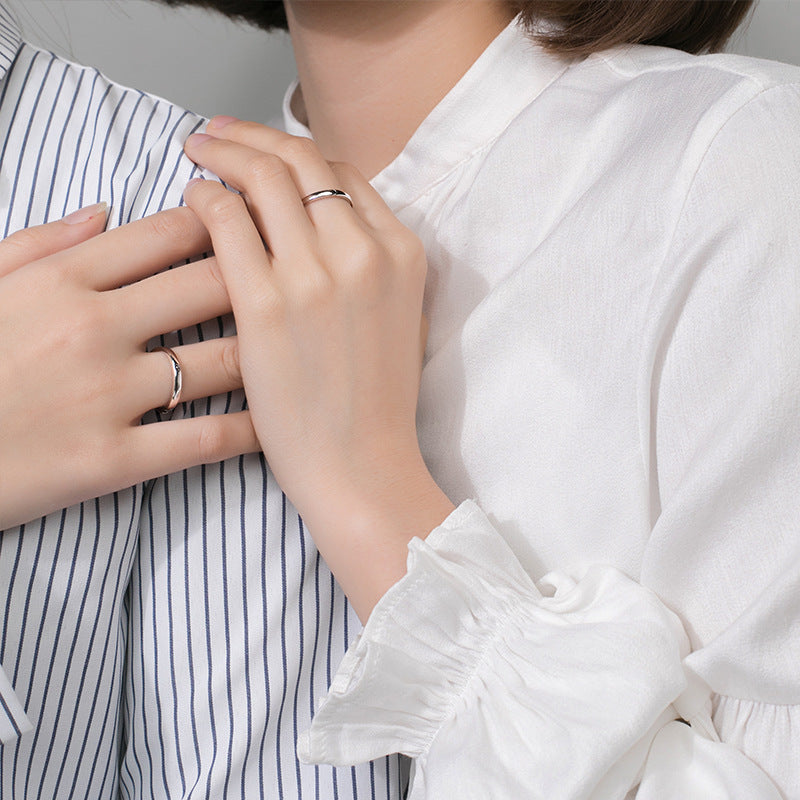 Couple Korean Style Simple Sun Moon Rings