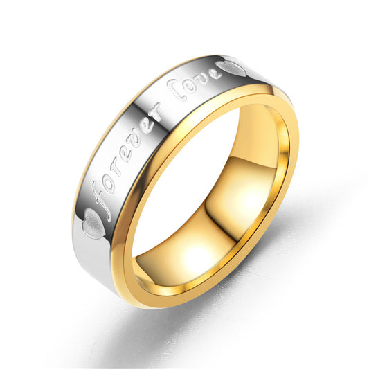 Fashion Beveled Golden Couple Eternal Source Rings