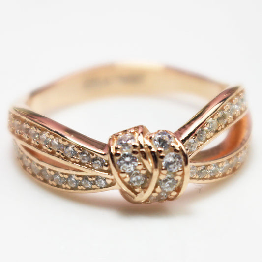 Rose Gold Full Diamond Knot Female Rings