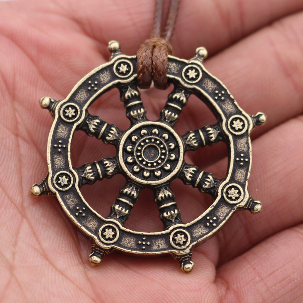 Men's Viking Compass Boat Wheel Nordic Mythology Necklaces