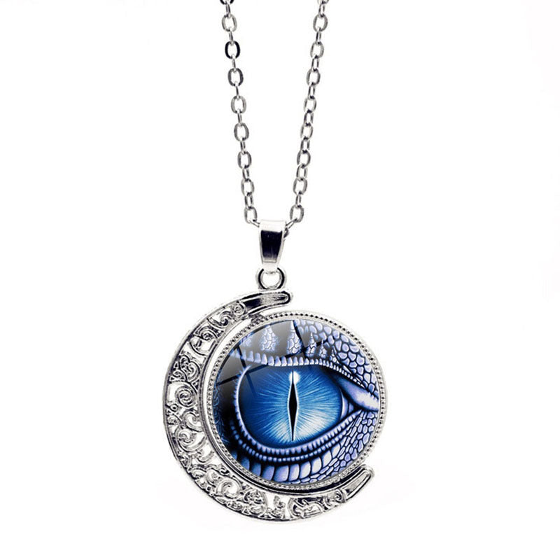 Gem Cabochon Female Versatile Accessories Double-sided Rotating Necklaces