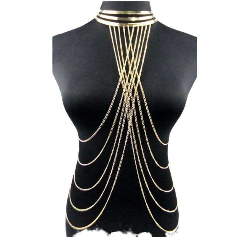 Gold Big Hoop Exaggerated Personalized Body Collar