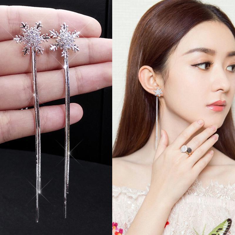 Tassel Female Temperamental Long Eardrops Face Rings