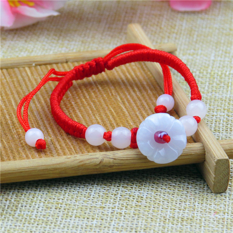 Women's & Men's Jade Goddess Lucky Right Rain Red Rope Gift Bracelets