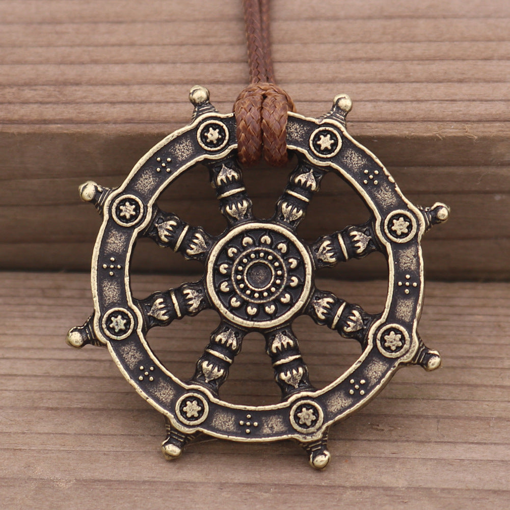 Men's Viking Compass Boat Wheel Nordic Mythology Necklaces