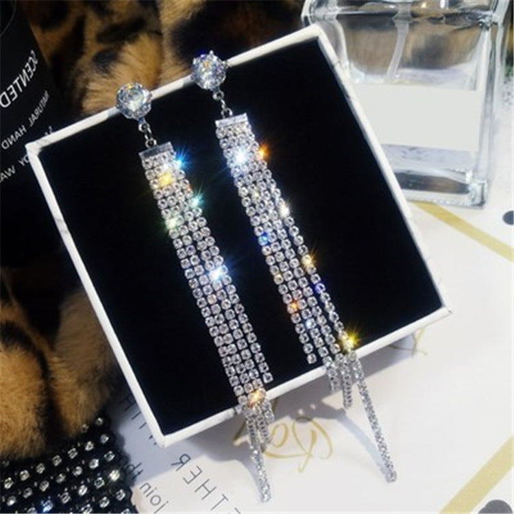 Women's Tassel Temperament Wild Long Fashionable Exaggerating Earrings