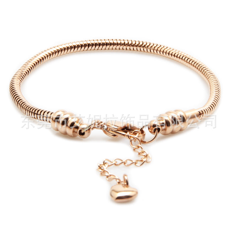 Women's Steel Titanium Snake Bones Chain Lobster Buckle Bracelets