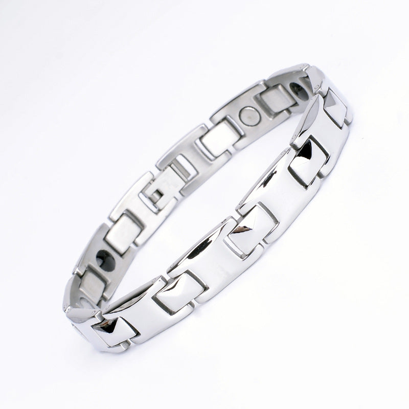 Men's Stainless Steel Titanium Germanium Stone Valentine's Day Bracelet