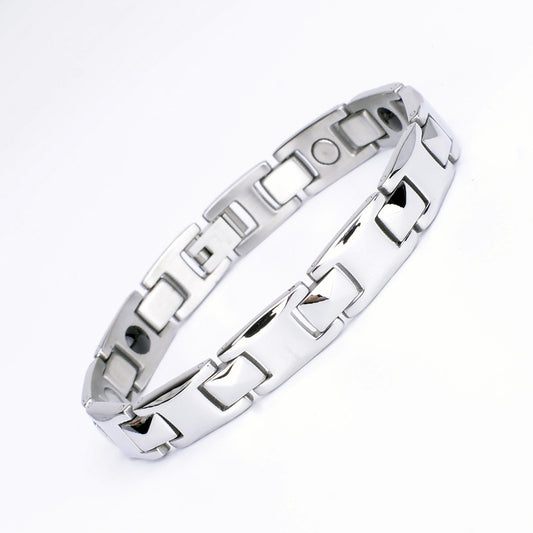 Men's Stainless Steel Titanium Germanium Stone Valentine's Day Bracelet
