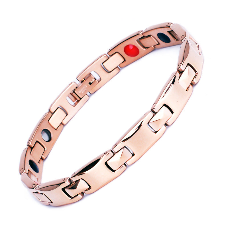 Men's Stainless Steel Titanium Germanium Stone Valentine's Day Bracelet