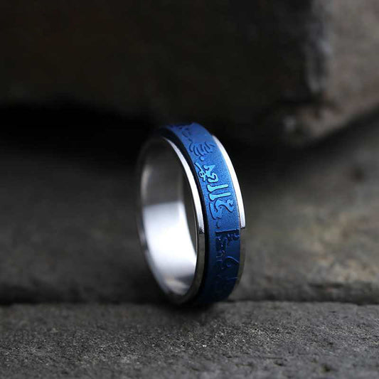 Men's Stainless Steel Blue The Mantra Of Rings