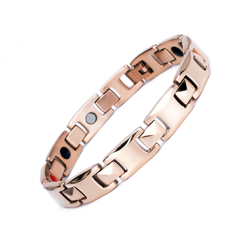 Men's Stainless Steel Titanium Germanium Stone Valentine's Day Bracelet