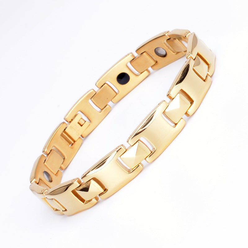 Men's Stainless Steel Titanium Germanium Stone Valentine's Day Bracelet
