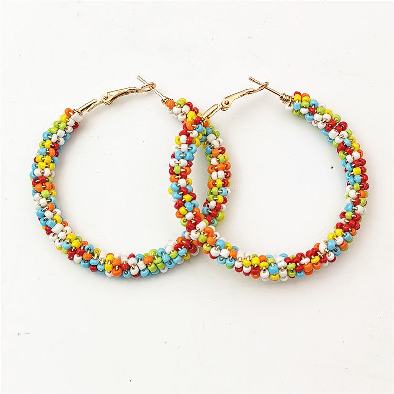 Trendy Bead Ear Bohemian Elegant Circle Earrings