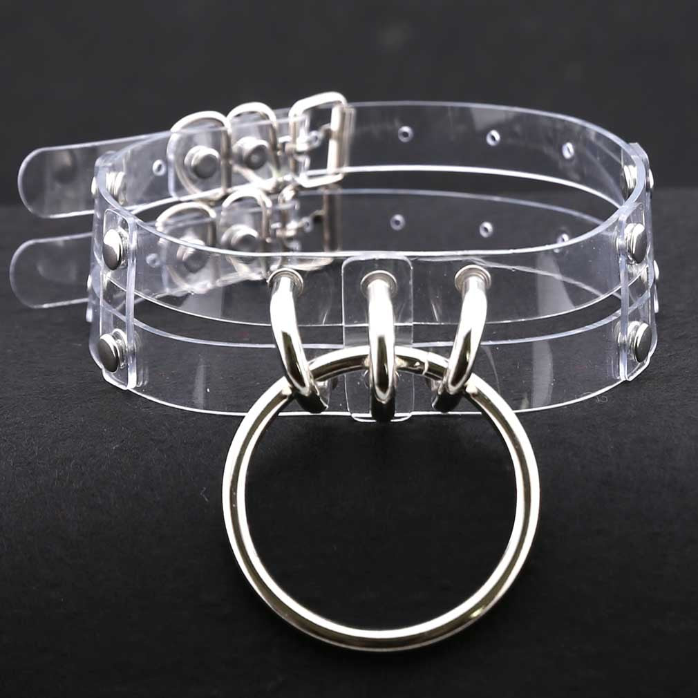 Leather O-shaped Round Punk Gothic Two-line Neck Collar