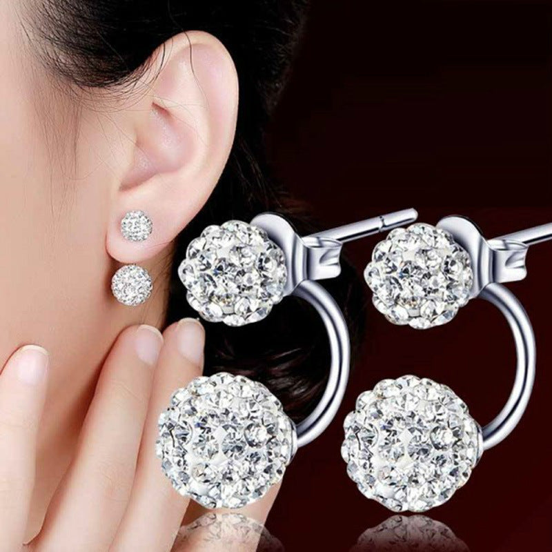 Women's Rhinestone Ball Ear Clip Small Fashion Earrings