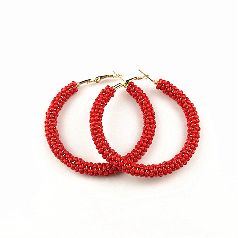 Trendy Bead Ear Bohemian Elegant Circle Earrings