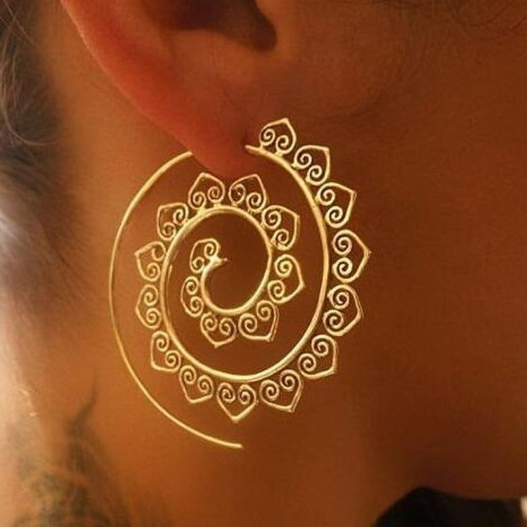 Oval Spiral Exaggerated Vortex Heart-shaped Vintage Rings