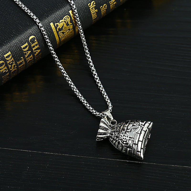 Men's Lucky Elephant Titanium Steel Life Pig Sweater Chain Necklace