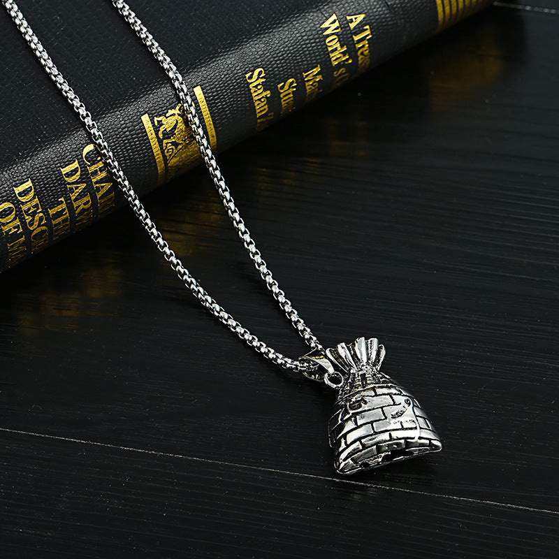 Men's Lucky Elephant Titanium Steel Life Pig Sweater Chain Necklace