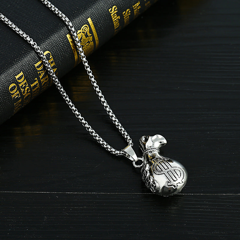 Men's Lucky Elephant Titanium Steel Life Pig Sweater Chain Necklace