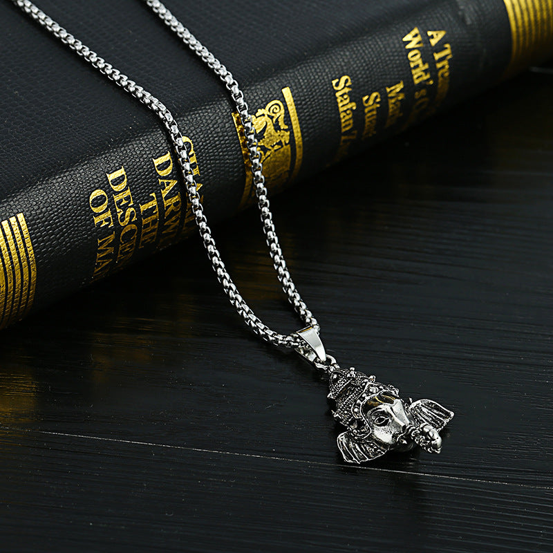 Men's Lucky Elephant Titanium Steel Life Pig Sweater Chain Necklace