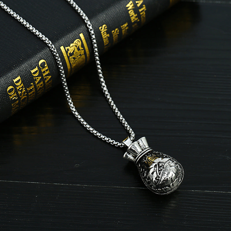Men's Lucky Elephant Titanium Steel Life Pig Sweater Chain Necklace