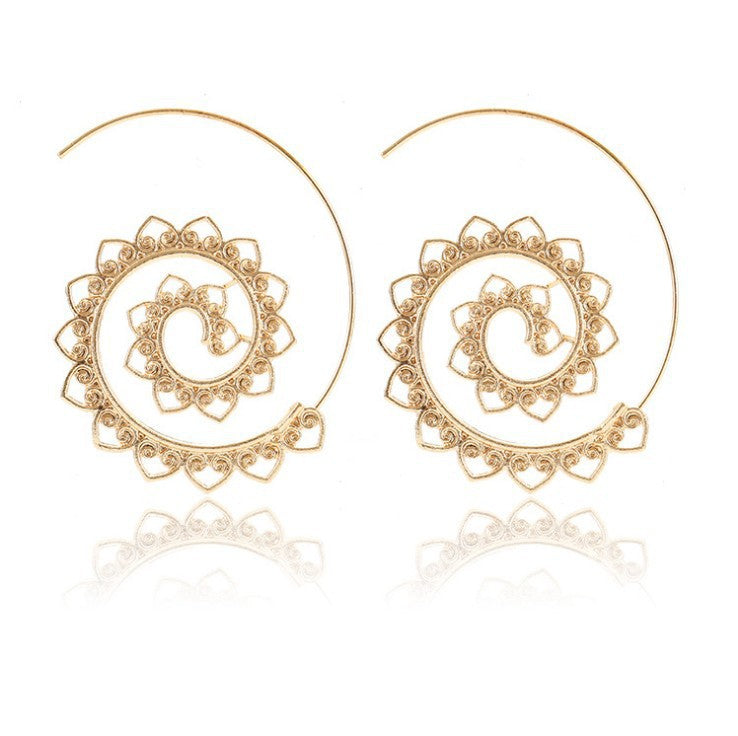 Oval Spiral Exaggerated Vortex Heart-shaped Vintage Rings