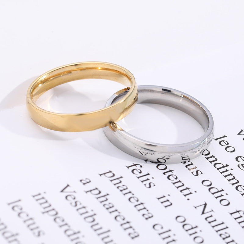 Men's Steel Titanium Inner Outer Arc Spherical Ring