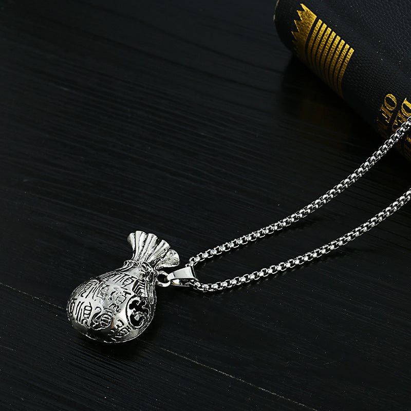 Men's Lucky Elephant Titanium Steel Life Pig Sweater Chain Necklace