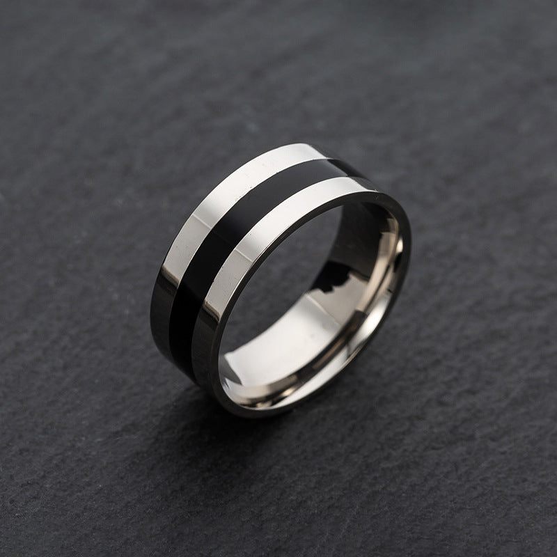 Men's Simple Fashion Stainless Steel Epoxy Small Ring