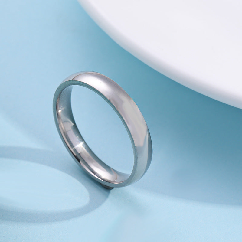 Men's Steel Titanium Inner Outer Arc Spherical Ring