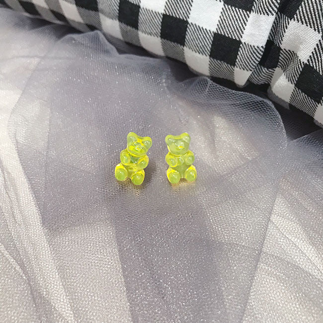 Cartoon Bear Ear Soft Creative Transparent Earrings