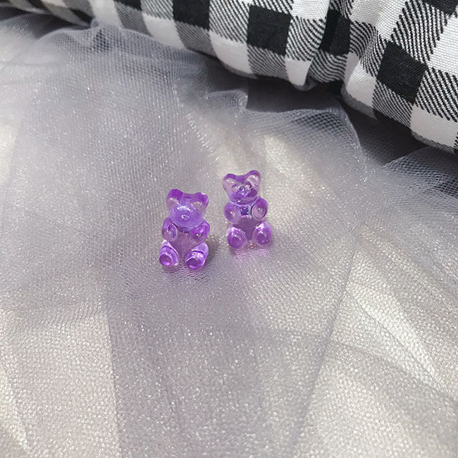 Cartoon Bear Ear Soft Creative Transparent Earrings