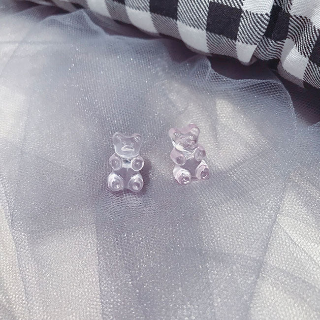 Cartoon Bear Ear Soft Creative Transparent Earrings