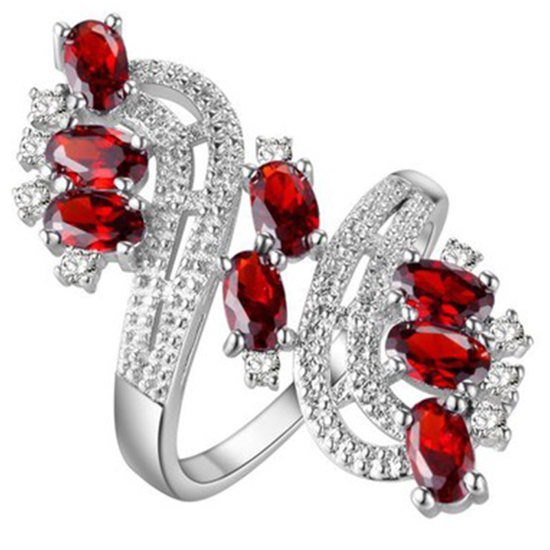 Multicolor Zircon Inlaid Fine Rhinestone Fashion Trendy Rings