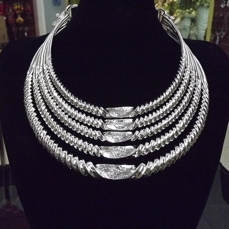 Style Alloy Sier-plated Thread Minority Festival Collar