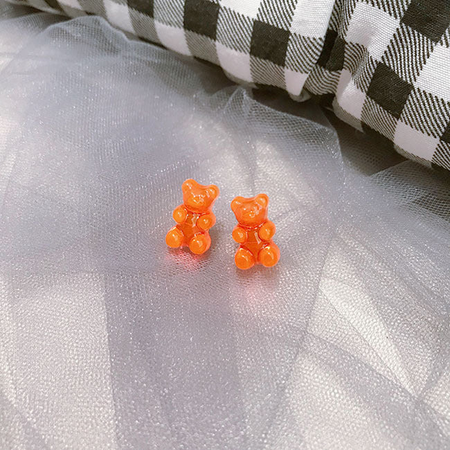 Cartoon Bear Ear Soft Creative Transparent Earrings